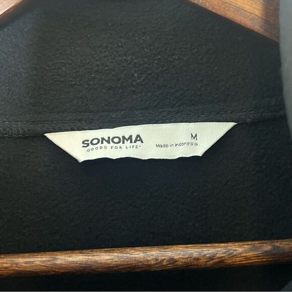 Sonoma Goods For Life Snap Through Fleece Black Jacket - Picture 5 of 6
